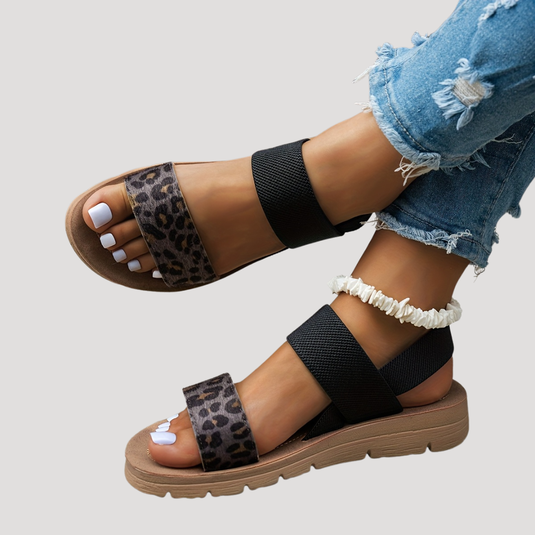 Women’s Leopard Print Flat Sandals
