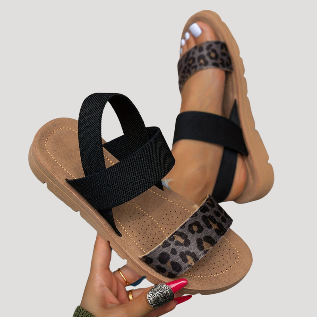 Women’s Leopard Print Flat Sandals
