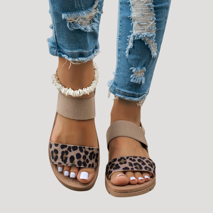 Women’s Leopard Print Flat Sandals
