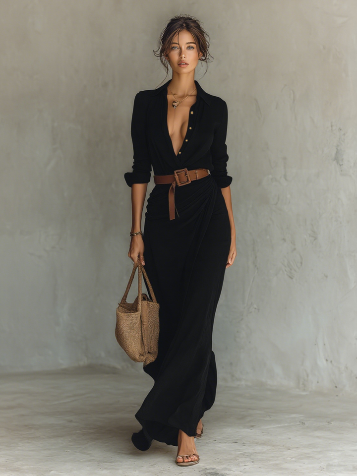 Women’s Belted Maxi Dress