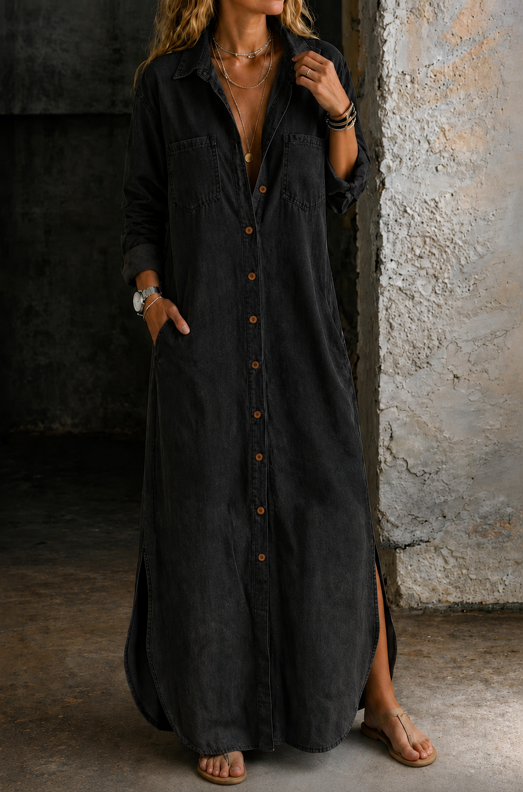 Women’s Button Down Denim Dress