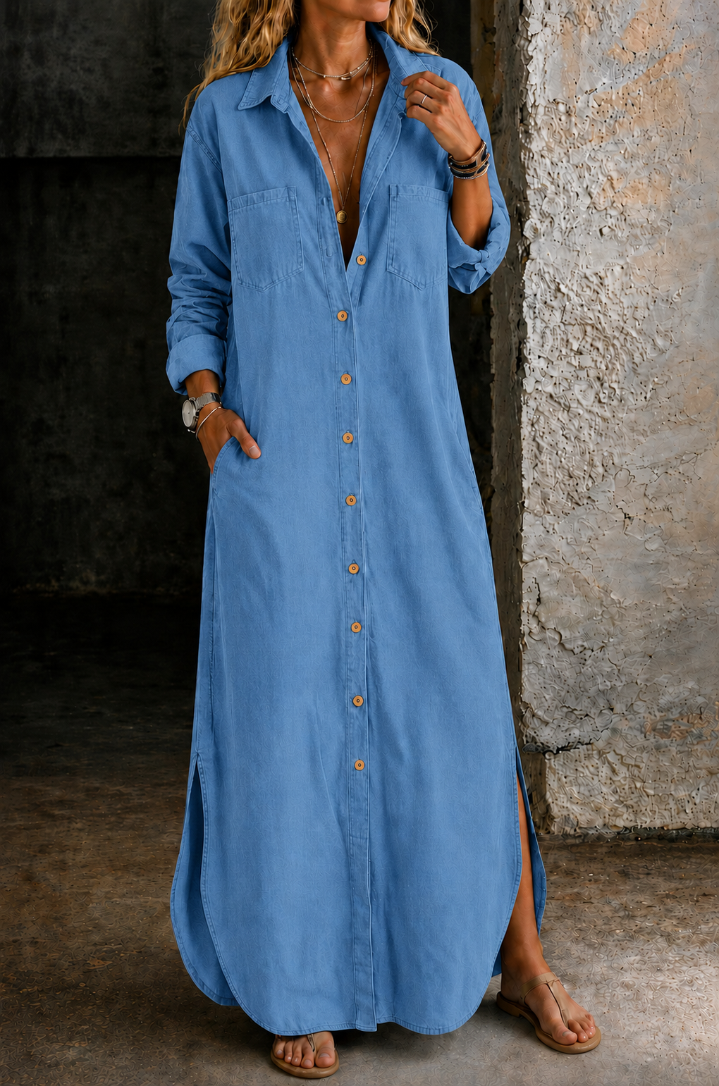 Women’s Button Down Denim Dress