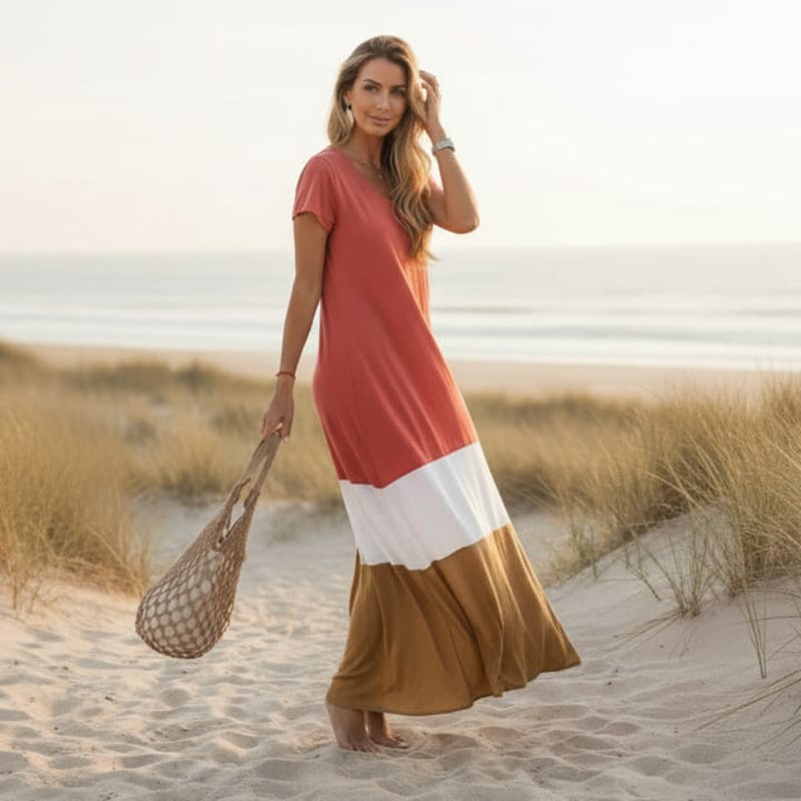Women’s Tie-Dye V-Neck Maxi Dress