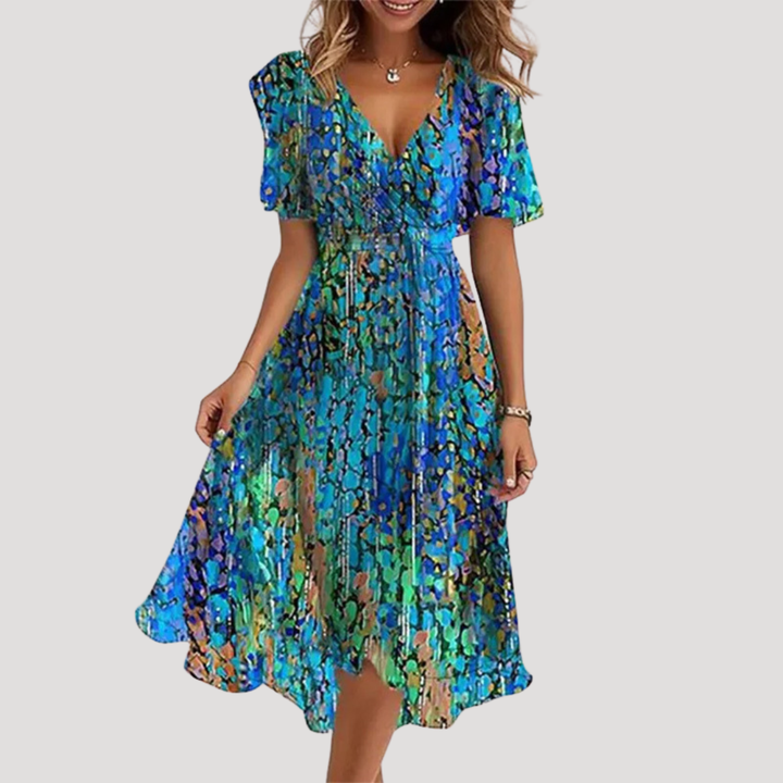 Women’s Floral Wrap Midi Dress