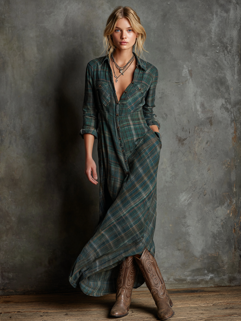 Women’s Plaid Shirt Dress