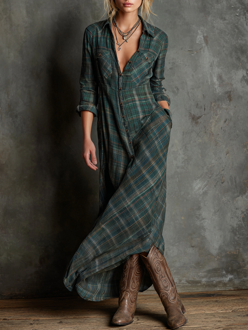 Women’s Plaid Shirt Dress