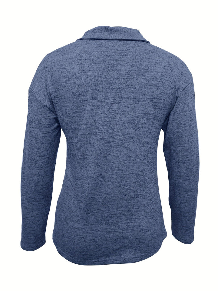 Sea Blue quarter-zip long-sleeve top, back view