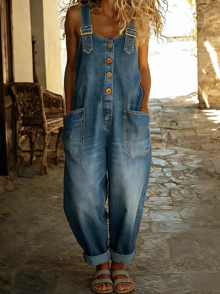 Women’s Adjustable Buckle Denim Dungarees