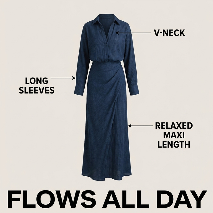 Women’s Cotton Linen Blend Maxi Dress