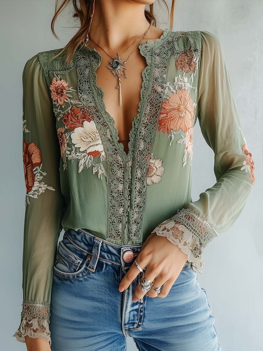 Women’s Floral Lace Blouse
