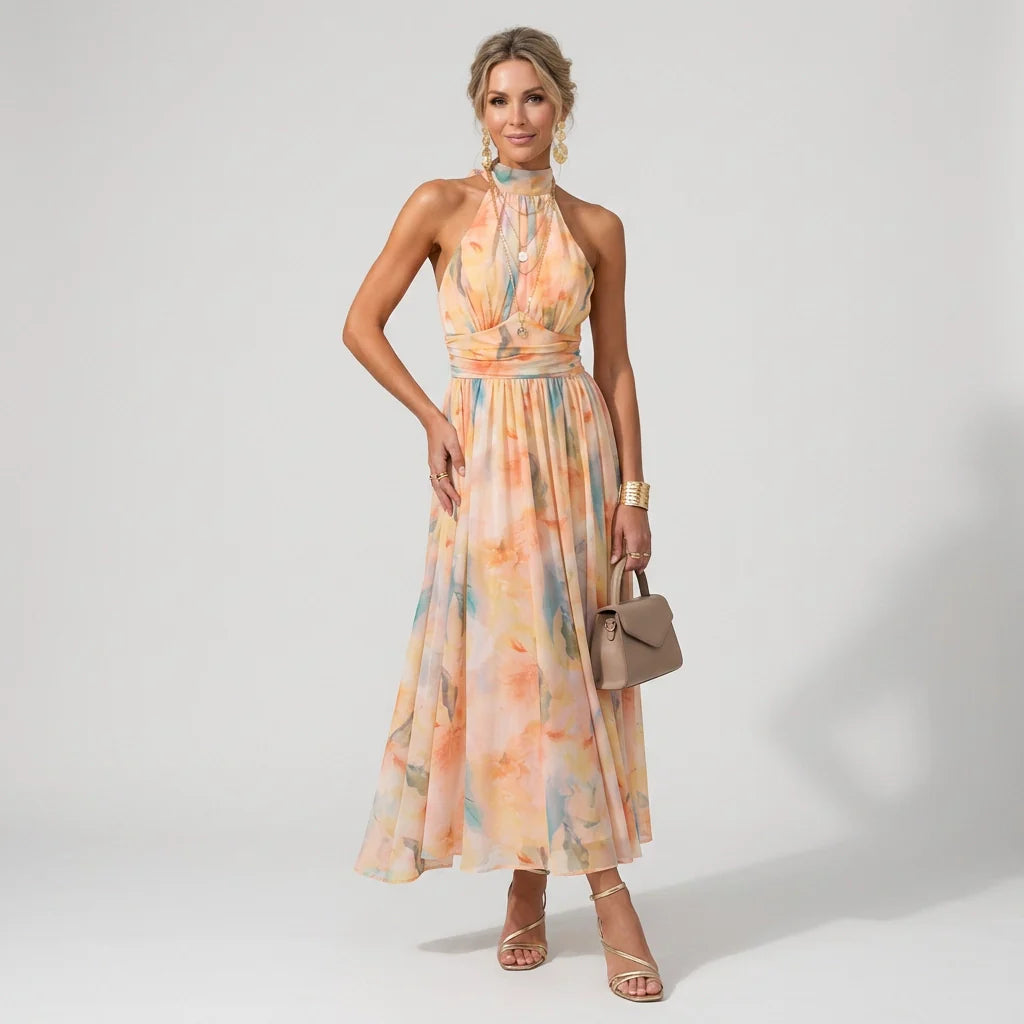 Women’s Halter Chiffon Maxi Dress