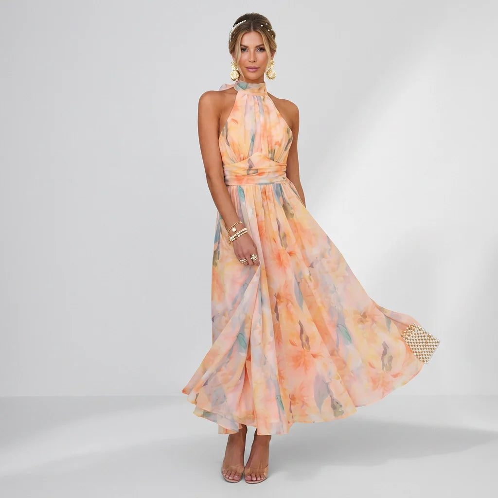 Women’s Halter Chiffon Maxi Dress
