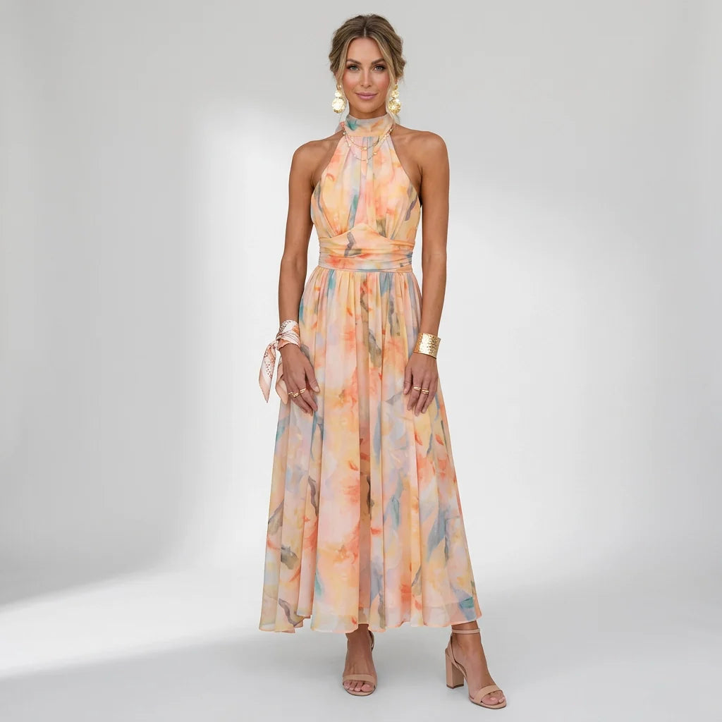 Women’s Halter Chiffon Maxi Dress