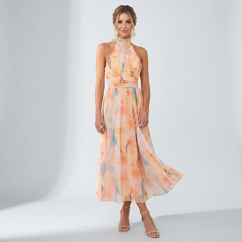 Women’s Halter Chiffon Maxi Dress