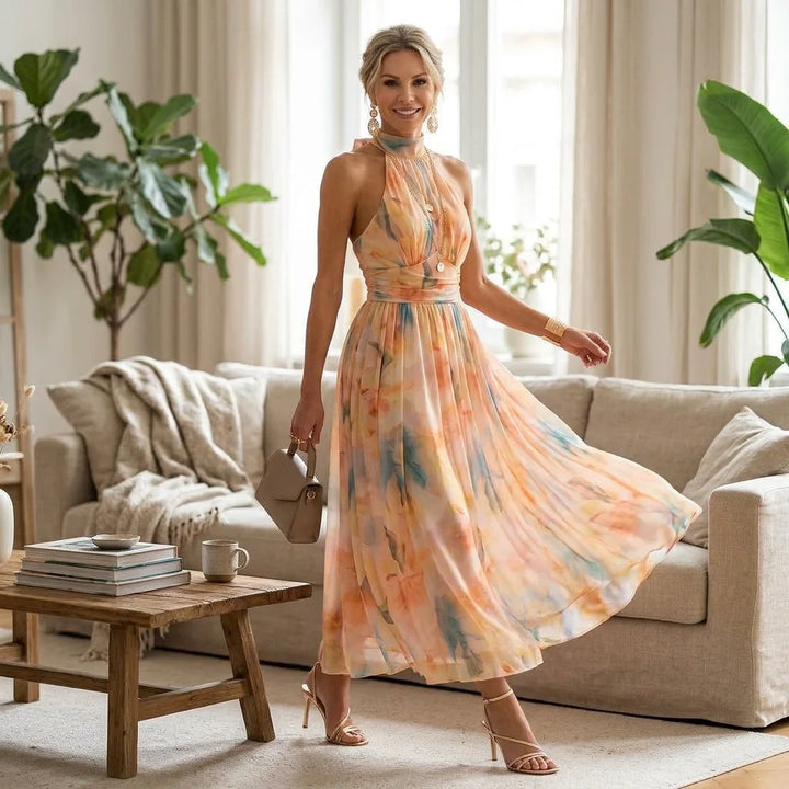 Women’s Halter Chiffon Maxi Dress