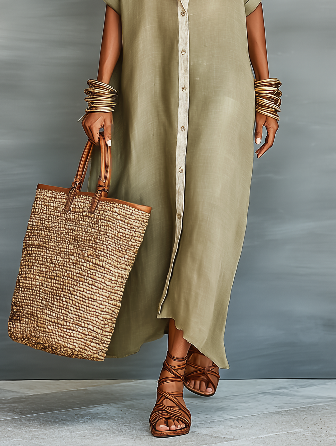 Women’s Linen Blend Shirt Dress